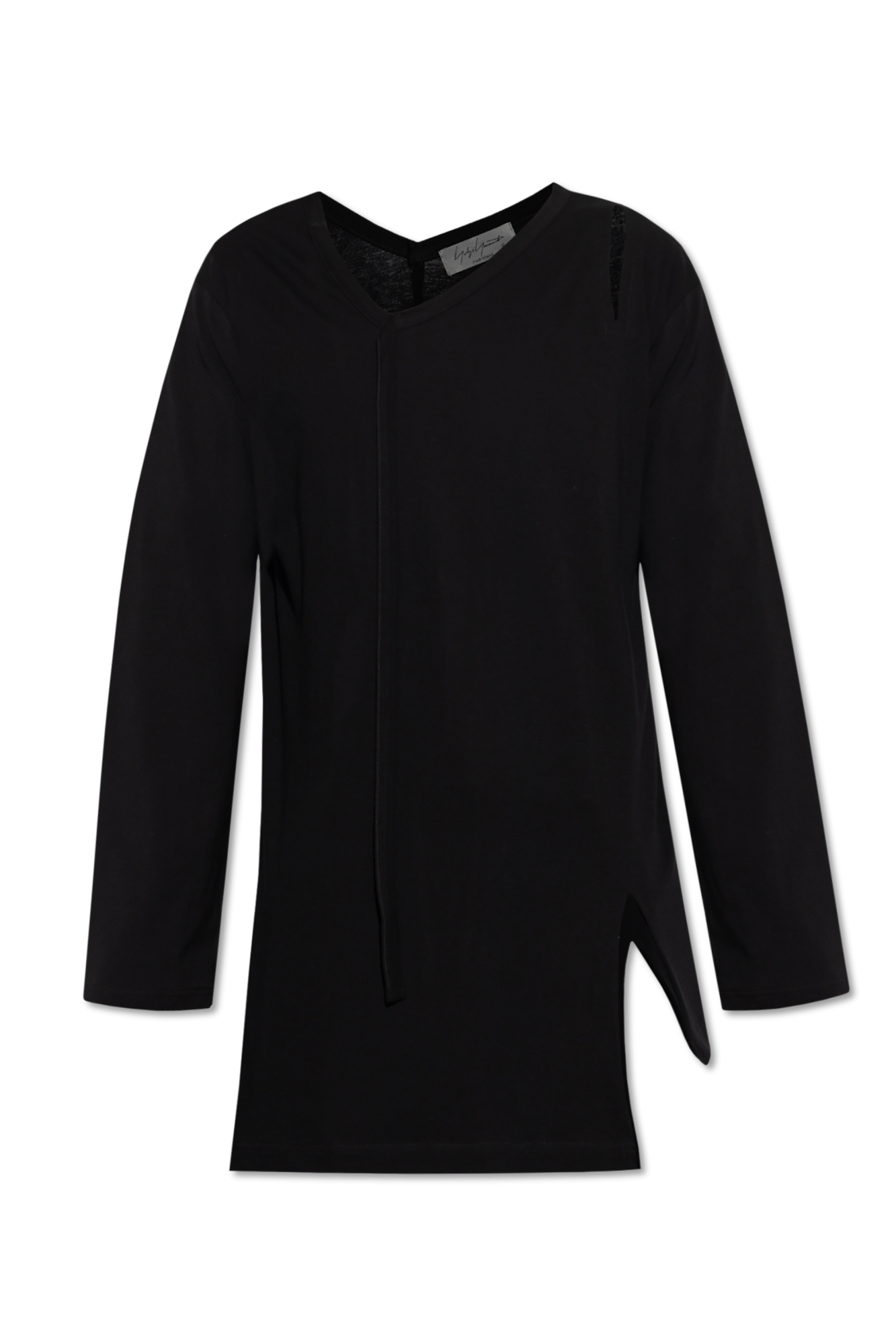 Tシャツ・カットソー Yohji Yamamoto 80/- HIGH GAUGE ASYMMETRY HEM LONG S Yohji Yamamoto POUR HOMME Asymmetry T-Shirt _ FASCINATE